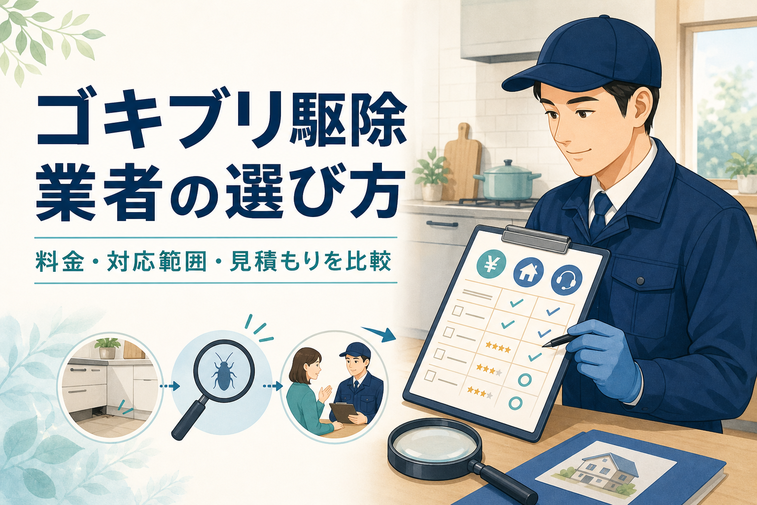 ゴキブリ駆除業者の選び方｜料金・見積もり・保証を比較する5項目